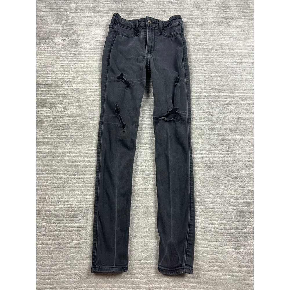 Hollister Jean Leggings Womens 00S Black High Rise Advanced Stretch Distressed